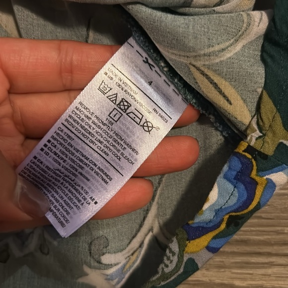 Old Navy Green Floral Maxi Dress with Flared Sleeves size 4 - Picture 3 of 7